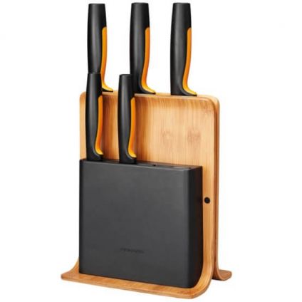 Набір кухонних ножів із бамбуковим блоком Fiskars Functional Form™ 5 шт 1057552