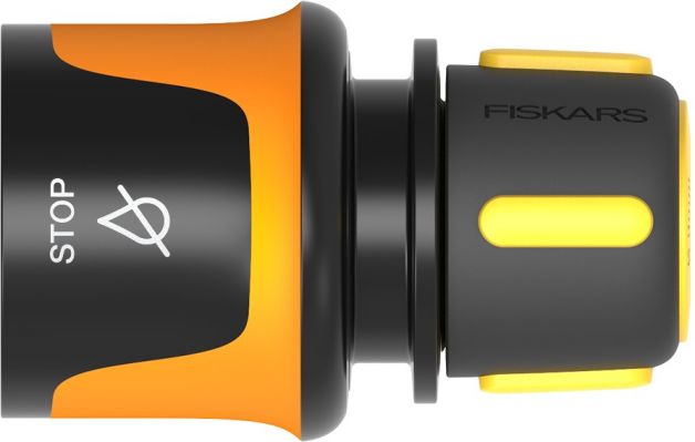 Конектор для шланга Fiskars 9мм (3/8") з аквастопом (1027078)